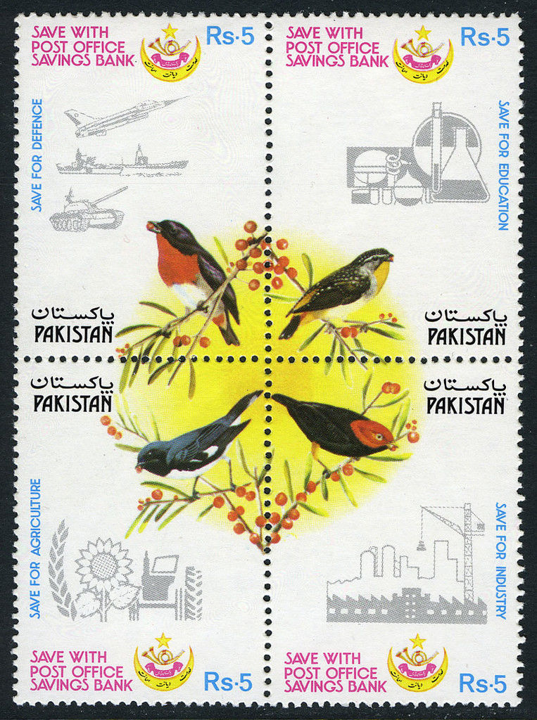 (image for) Pakistan Stamps 1987 Post Office Saving Bank Birds